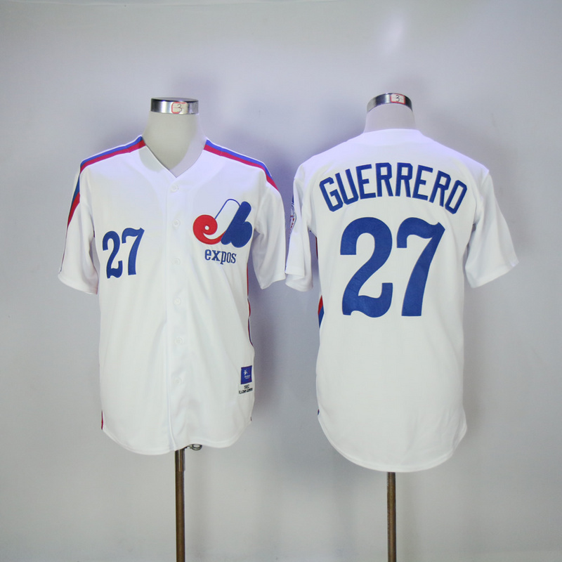 2017 MLB Montreal Expos #27 Guerrero White Throwback Jerseys